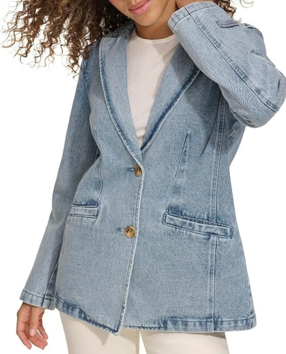 Levi's Strauss & Co Light Wash Denim Blazer Jacket Womens Small Western Classic